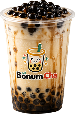 Bubble tea with black tapioca pearls